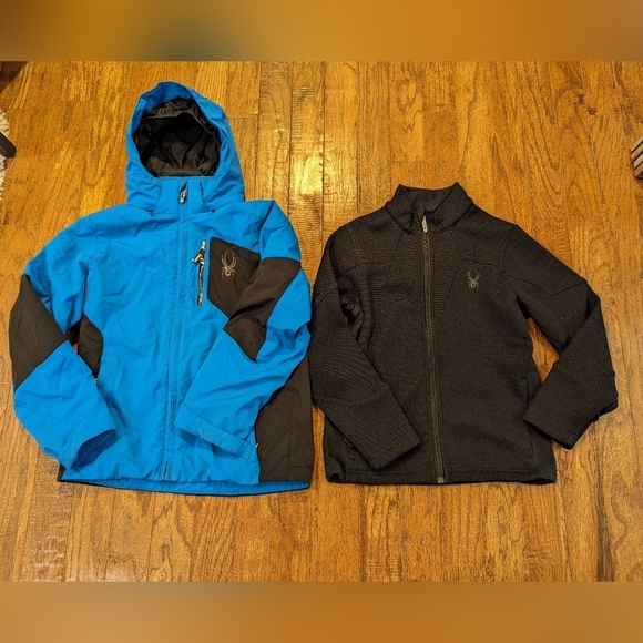 Spyder youth jacket, & attachable Full Zip core sweater Sz 14 - Picture 1 of 16